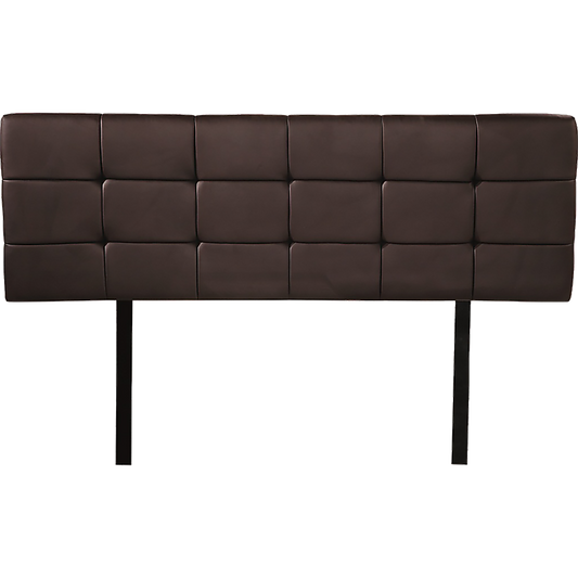 Pu Leather Double Bed Deluxe Headboard Bedhead - Brown