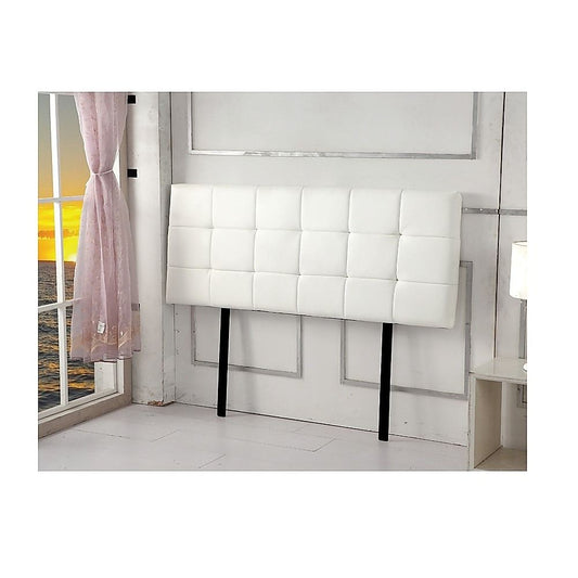 Pu Leather Double Bed Deluxe Headboard Bedhead - White