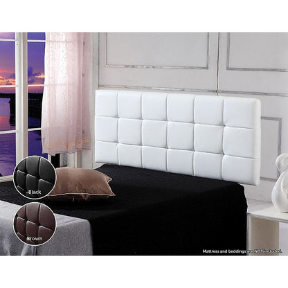 Pu Leather Double Bed Deluxe Headboard Bedhead - White