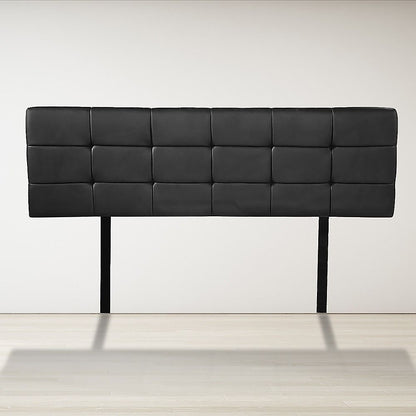 Pu Leather Queen Bed Deluxe Headboard Bedhead - Black