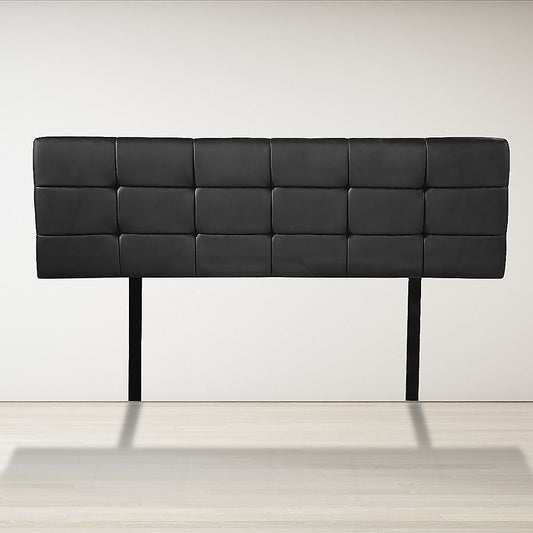 Pu Leather Queen Bed Deluxe Headboard Bedhead - Black