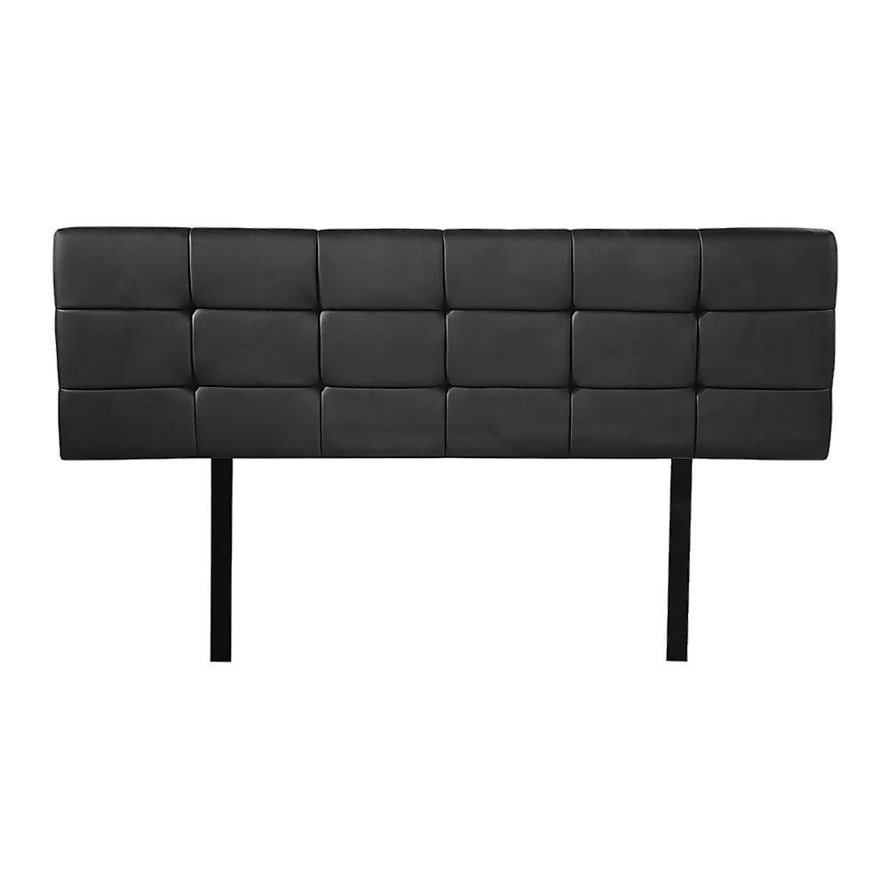 Pu Leather Queen Bed Deluxe Headboard Bedhead - Black