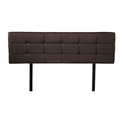 Pu Leather Queen Bed Deluxe Headboard Bedhead - Brown