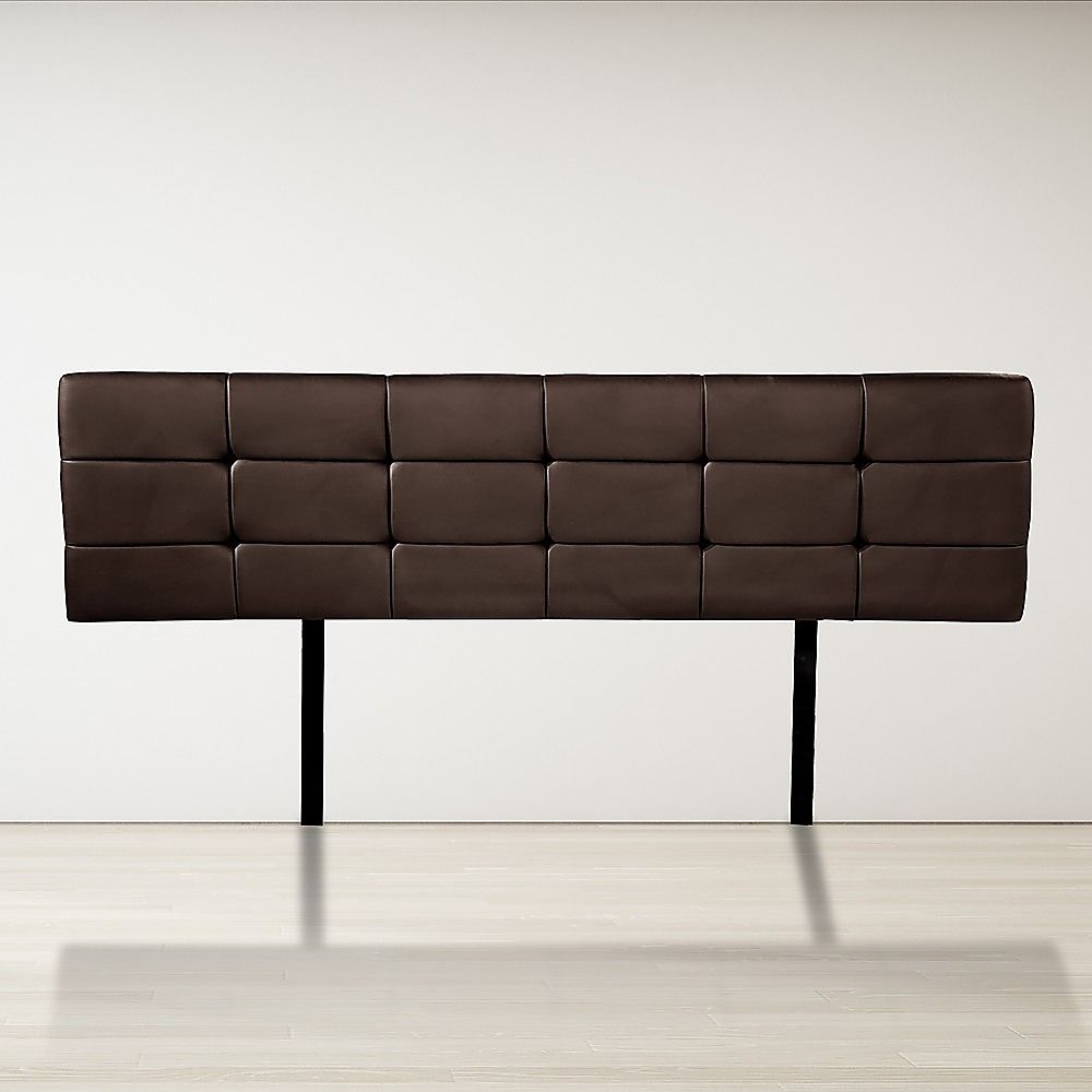 Pu Leather King Bed Deluxe Headboard Bedhead - Brown