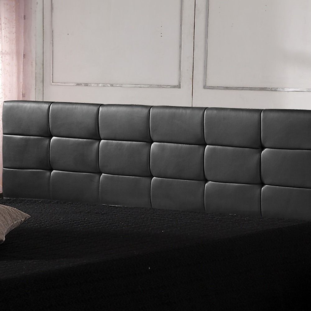 Pu Leather King Bed Deluxe Headboard Bedhead - Black
