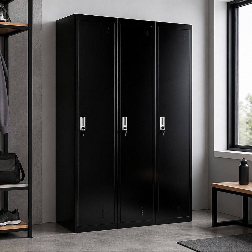 Three-Door Side by Side Office Gym Shed Storage Locker