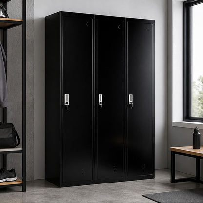 Three-Door Side by Side Office Gym Shed Storage Locker