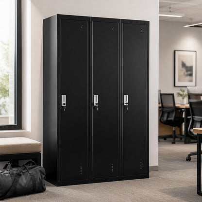 Three-Door Side by Side Office Gym Shed Storage Locker