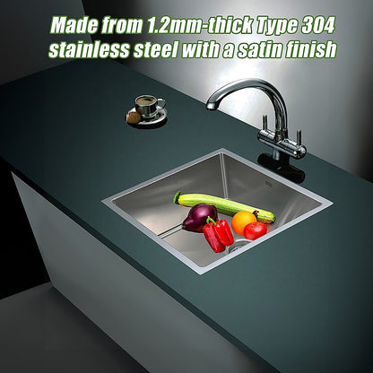 490X440Mm Handmade Stainless Steel Kitchen/Laundry Sink With Waste