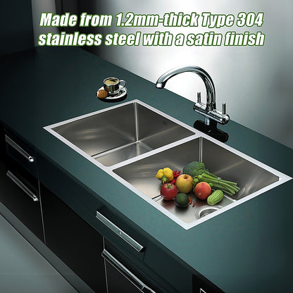 865X440Mm Handmade Stainless Steel Kitchen Sink With Waste