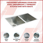 Stainless Steel Sink - 770 x 450mm