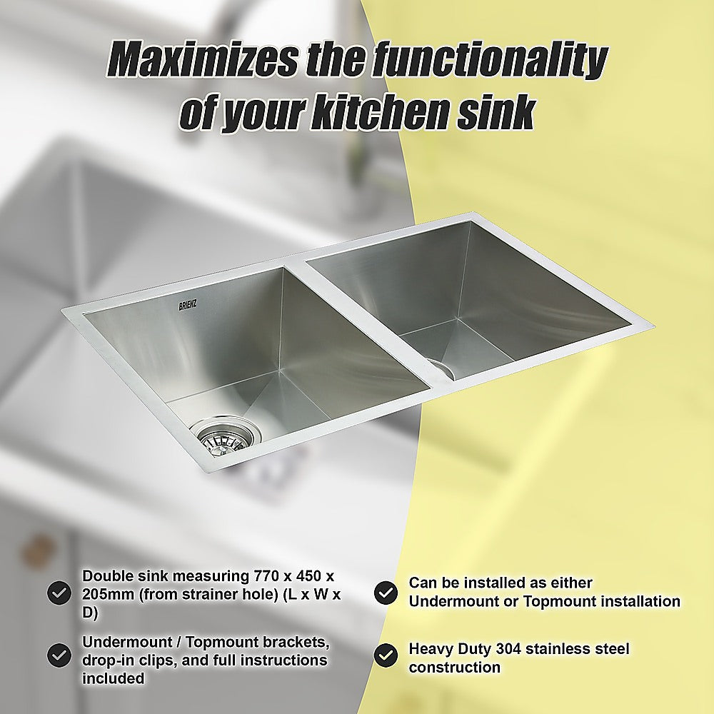 770X450Mm Handmade Stainless Steel Kitchen Sink With Waste