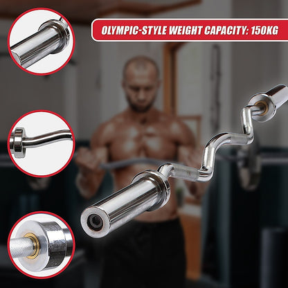 Chrome Olympic Curl Bar Barbell Heavy Duty