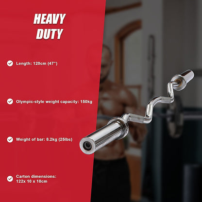 Chrome Olympic Curl Bar Barbell Heavy Duty