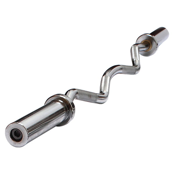  Chrome Olympic Curl Bar Barbell Heavy Duty EZ with Spring Collars