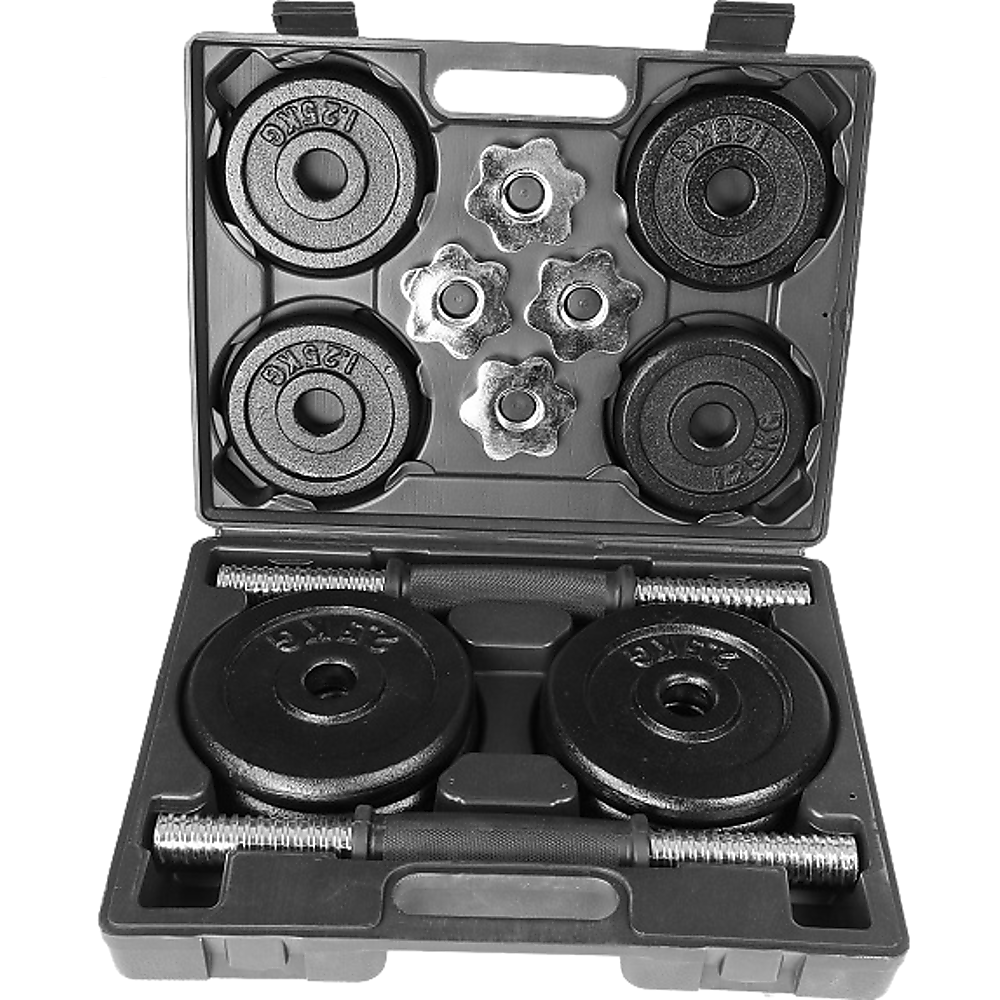 20Kg Black Dumbbell Set With Carrying Case