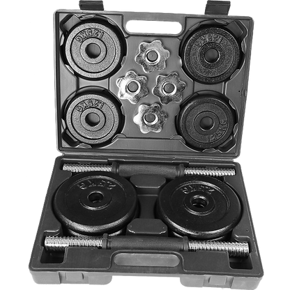 20Kg Black Dumbbell Set With Carrying Case