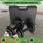 20Kg Black Dumbbell Set With Carrying Case