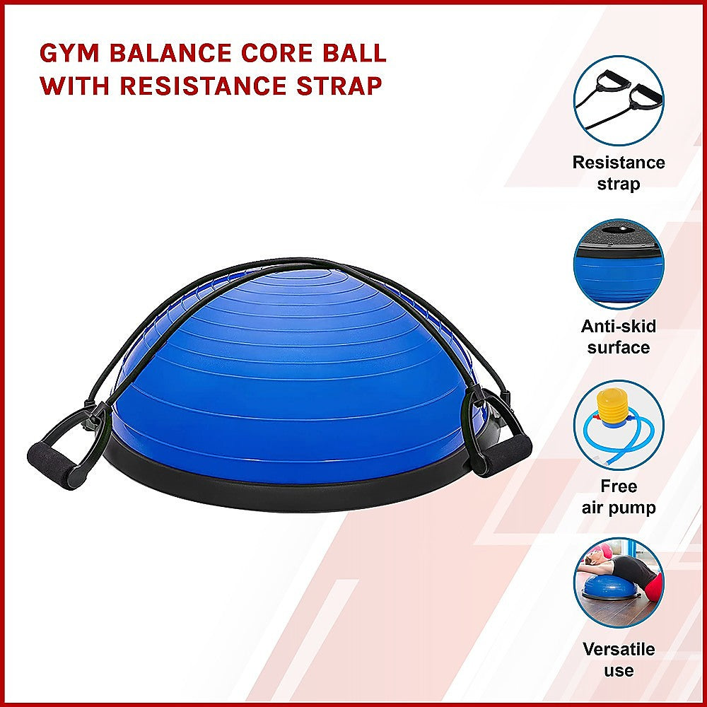 Gym Balance Core Ball with Resistance Strap - Melbourne Home & Living