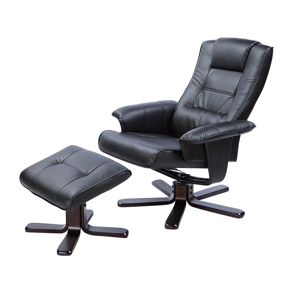 Pu Leather Massage Chair Recliner Ottoman Lounge With Remote Control