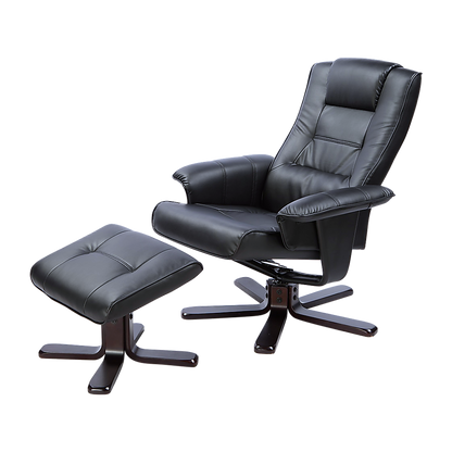 Pu Leather Massage Chair Recliner Ottoman Lounge With Remote Control