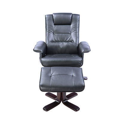 Pu Leather Massage Chair Recliner Ottoman Lounge With Remote Control