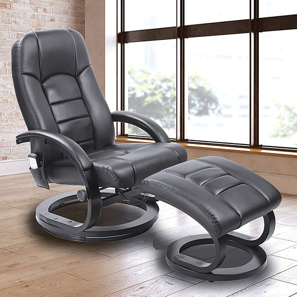  Premium Pu Leather Massage Chair Recliner Ottoman Lounge Remote Package