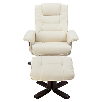 Adjustable Pu Leather Massage Chair Recliner Ottoman Lounge With Remote