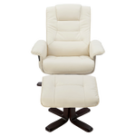 Adjustable Pu Leather Massage Chair Recliner Ottoman Lounge With Remote