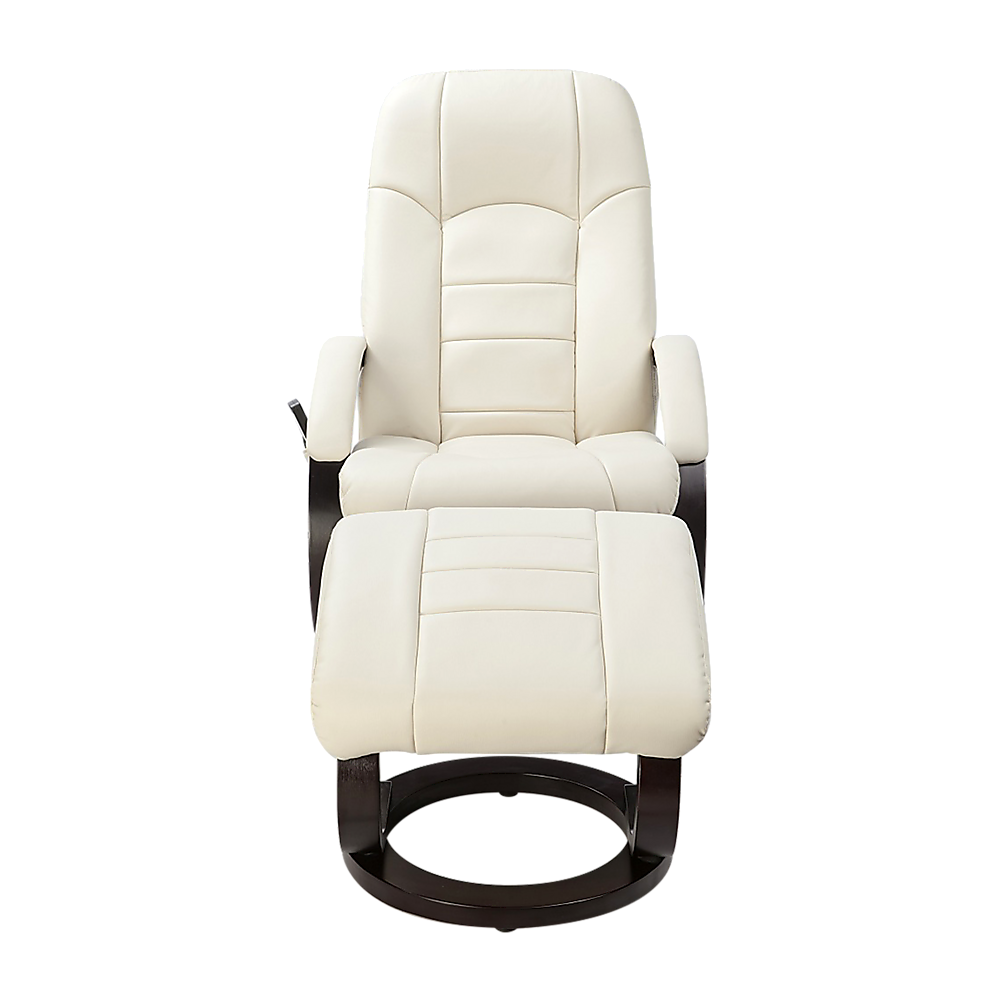 Pu Leather Deluxe Massage Chair Recliner Ottoman Lounge Set