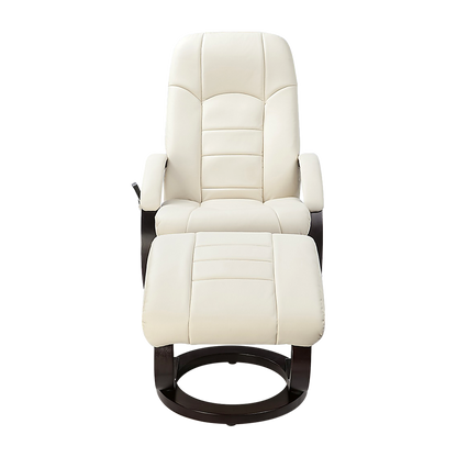 Pu Leather Deluxe Massage Chair Recliner Ottoman Lounge Set