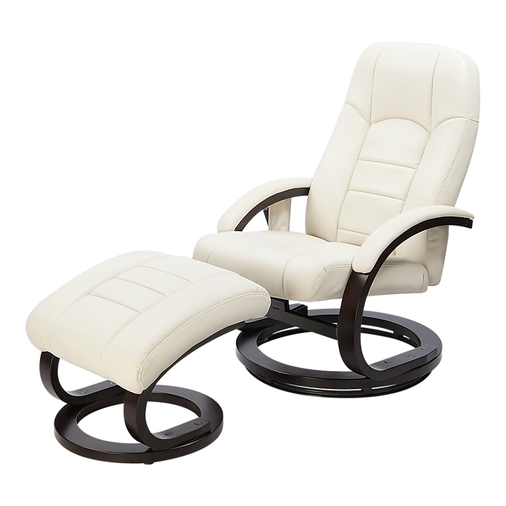 PU Leather Massage Chair Recliner Ottoman Lounge Remote - Melbourne Home & Living