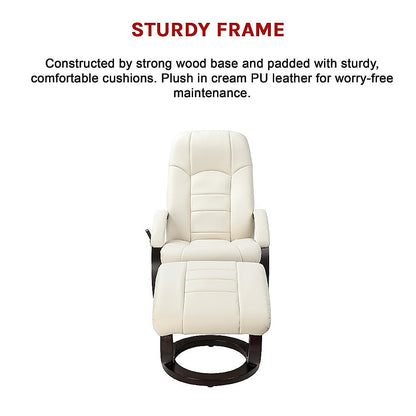 PU Leather Massage Chair Recliner Ottoman Lounge Remote - Melbourne Home & Living