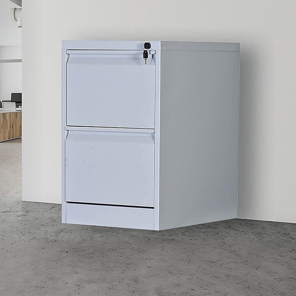 2-Drawer Shelf Office Gym Filing Storage Locker Cabinet - 84×72×10cm