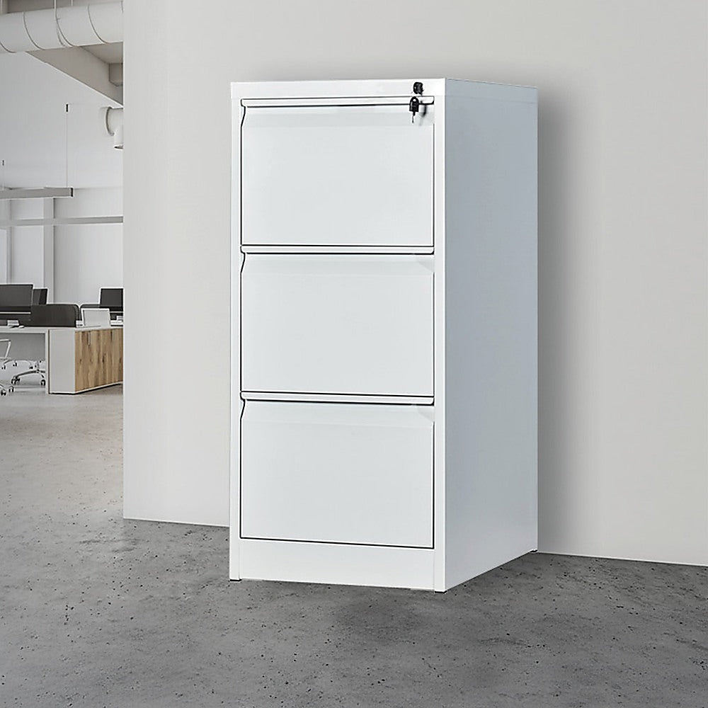 3-Drawer Shelf Office Gym Filing Storage Locker Cabinet - 115×73×13cm