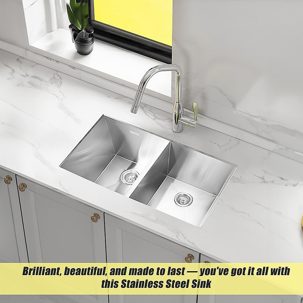 820X457Mm Handmade Stainless Steel Kitchen/Laundry Sink With Waste
