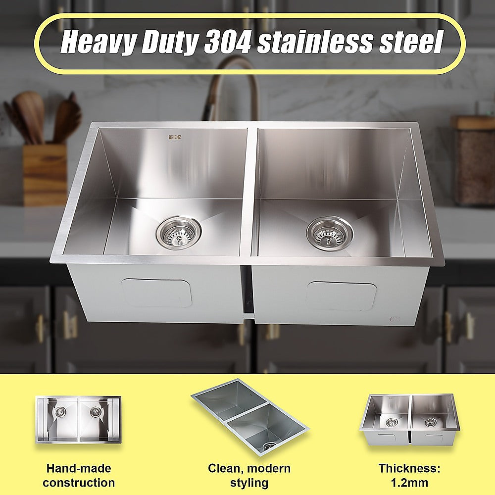 820X457Mm Handmade Stainless Steel Kitchen/Laundry Sink With Waste