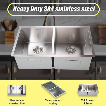 820X457Mm Handmade Stainless Steel Kitchen/Laundry Sink With Waste
