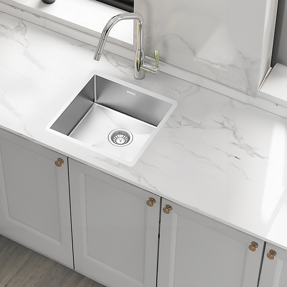 440X440Mm Handmade Stainless Steel Kitchen/Laundry Sink With Waste