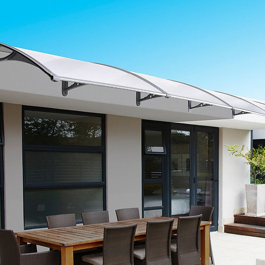 DIY Awning Kit – 1.5x4m Clear Polycarbonate Door & Window Canopy