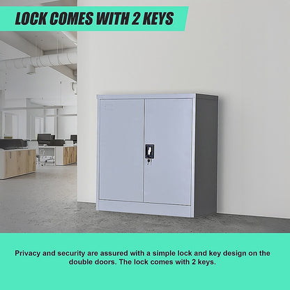 Two-Door Shelf Office Gym Filing Storage Locker Safe