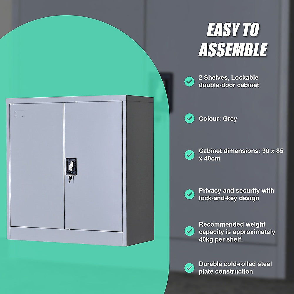 Two-Door Shelf Office Gym Filing Storage Locker Safe