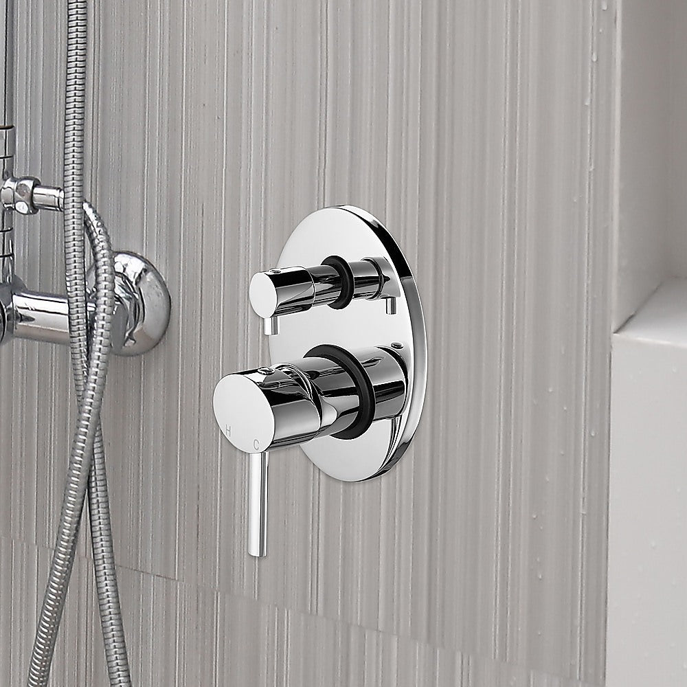 Stylish Chrome Bathroom Shower Wall Mixer Diverter W/ Watermark
