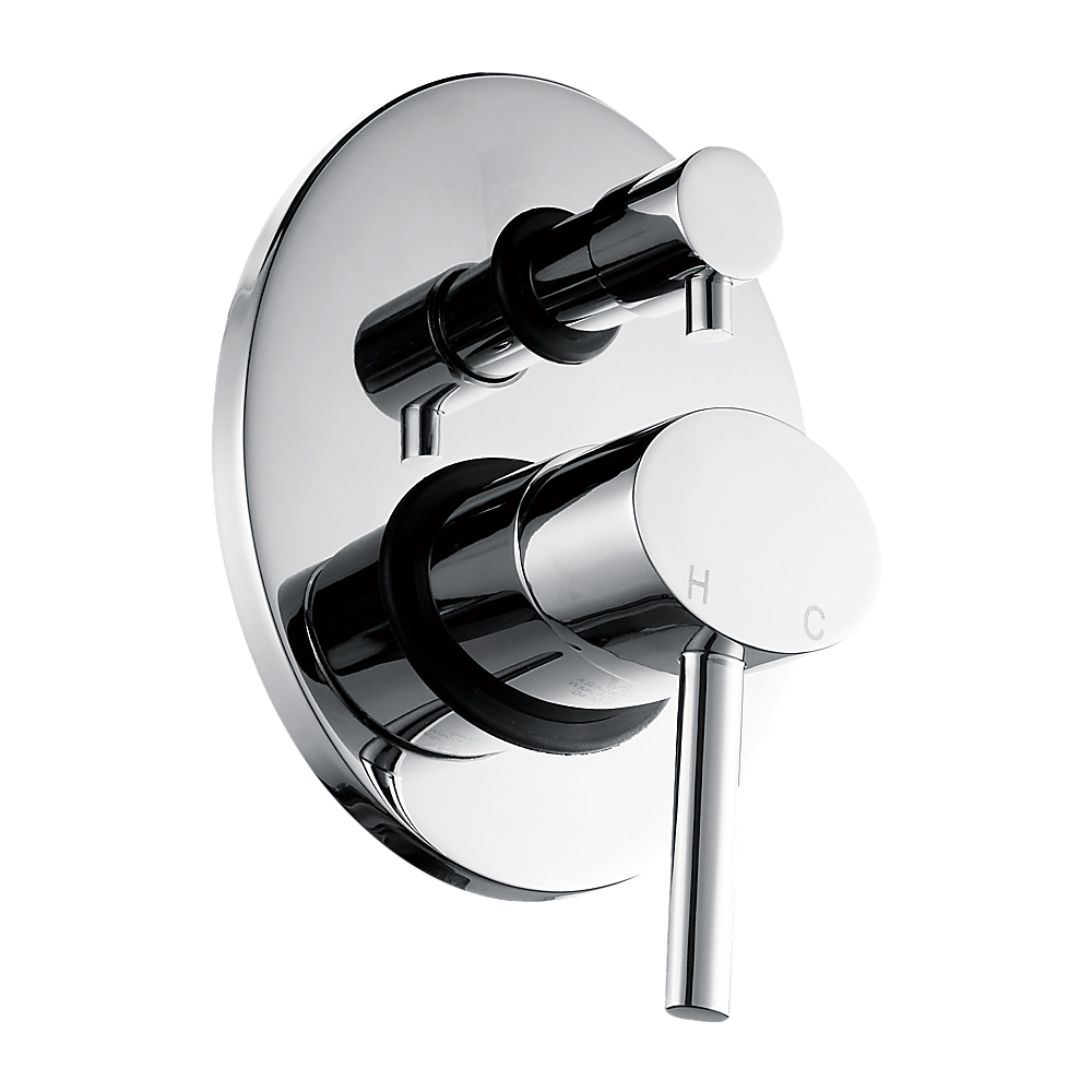 Stylish Chrome Bathroom Shower Wall Mixer Diverter W/ Watermark
