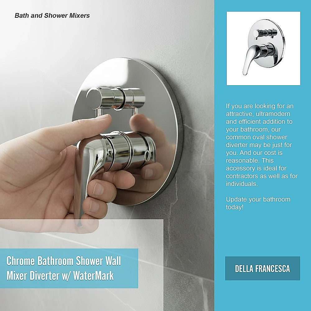 Chrome Bathroom Shower Wall Mixer Diverter w/ WaterMark