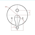 Chrome Bathroom Shower Wall Mixer Diverter w/ WaterMark