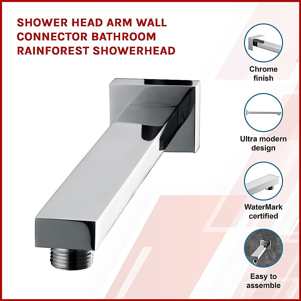 Shower Head Arm Wall Connector Bathroom Rainforest Showerhead