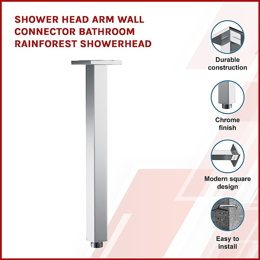 Shower Head Arm Wall Connector Bathroom Rainforest ShowerHead - Melbourne Home & Living