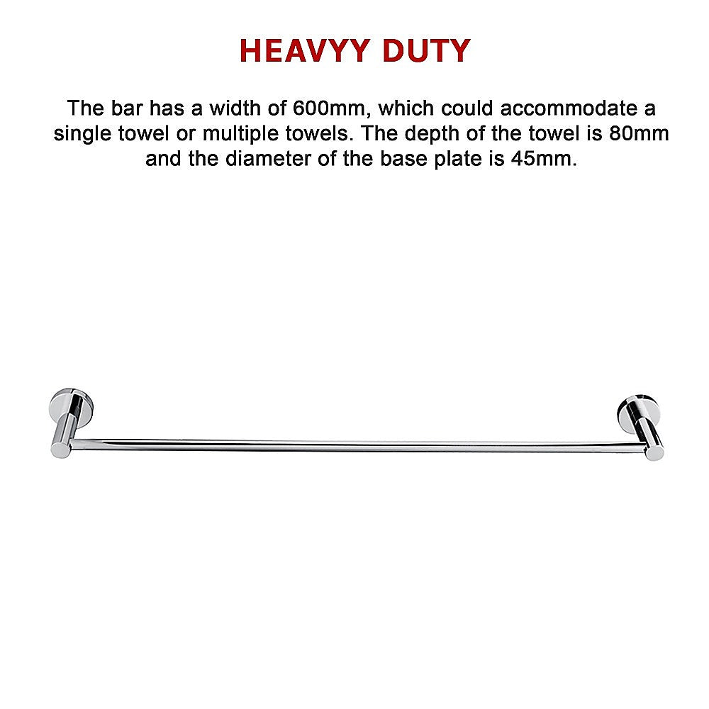 Classic Chrome Towel Bar Rail Bathroom - Melbourne Home & Living