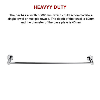 Classic Chrome Towel Bar Rail Bathroom - Melbourne Home & Living